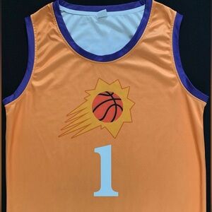 Devin Booker Suns #1 Orange Custom Jersey Tank Top Men’s Medium